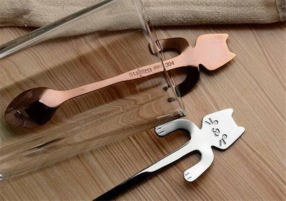Cat-Shaped Stainless Steel Coffee Spoon – Cute Mini Dessert & Tea Spoon