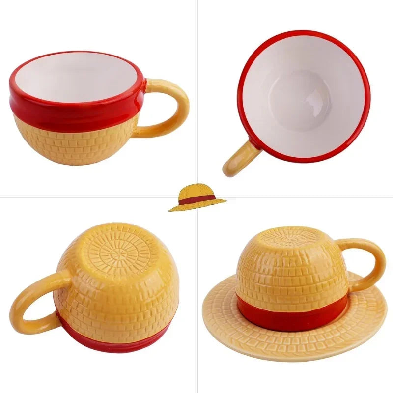 Anime Hat-Style Coffee Cup & Saucer Set