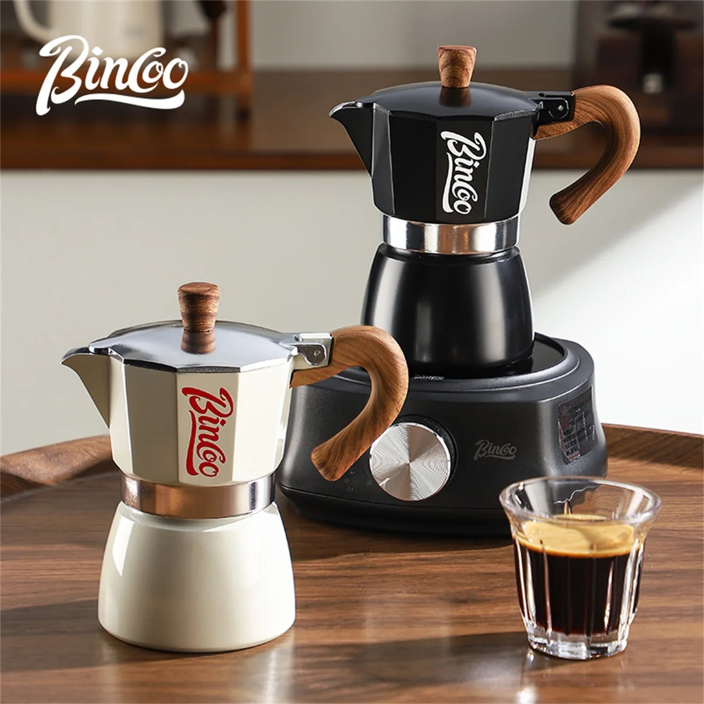 Nestify™ Electric Moka Pot Espresso Maker – Italian Stove-Top Coffee Brewer for Home Barista