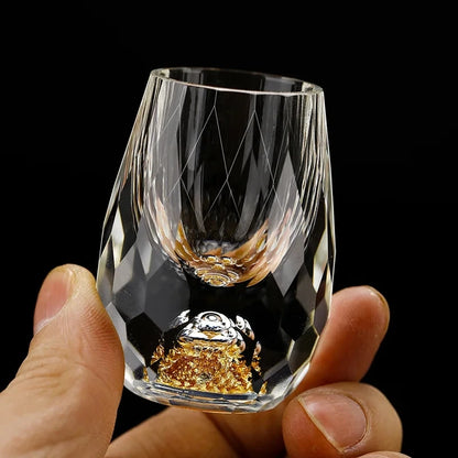 Gold Foil Crystal Wine Glass