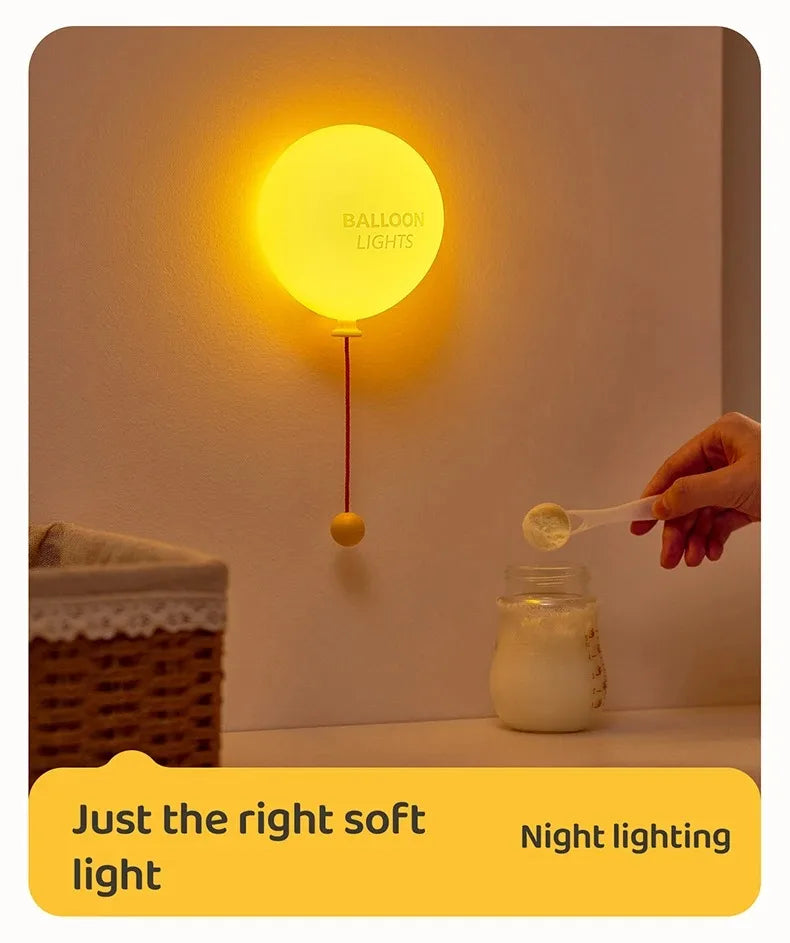 Cute Balloon Night Light – Kids Bedroom Silicone Lamp
