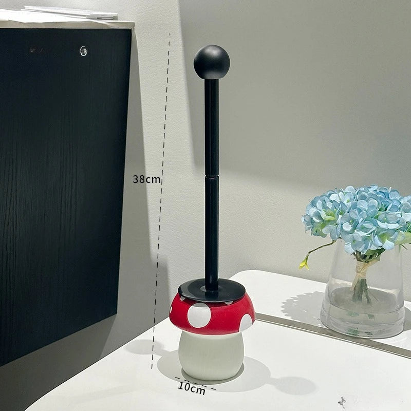 Mushroom Toilet Brush with Holder – Cute Modern Bathroom Cleaner | Playful Design | Deep Clean & Easy Storage