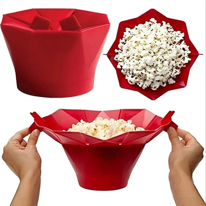 Foldable Silicone Popcorn Bowl — Movie Night Made Fresh