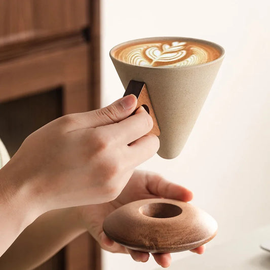 Vintage Ceramic Coffee Cup & Saucer Set – Elegant Personal Mug