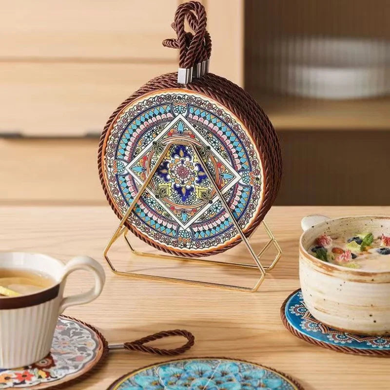 Nestify™ Vintage Ceramic Heat-Resistant Mat – Elegant Table Guardian