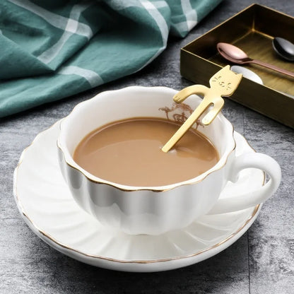 Cat-Shaped Stainless Steel Coffee Spoon – Cute Mini Dessert & Tea Spoon