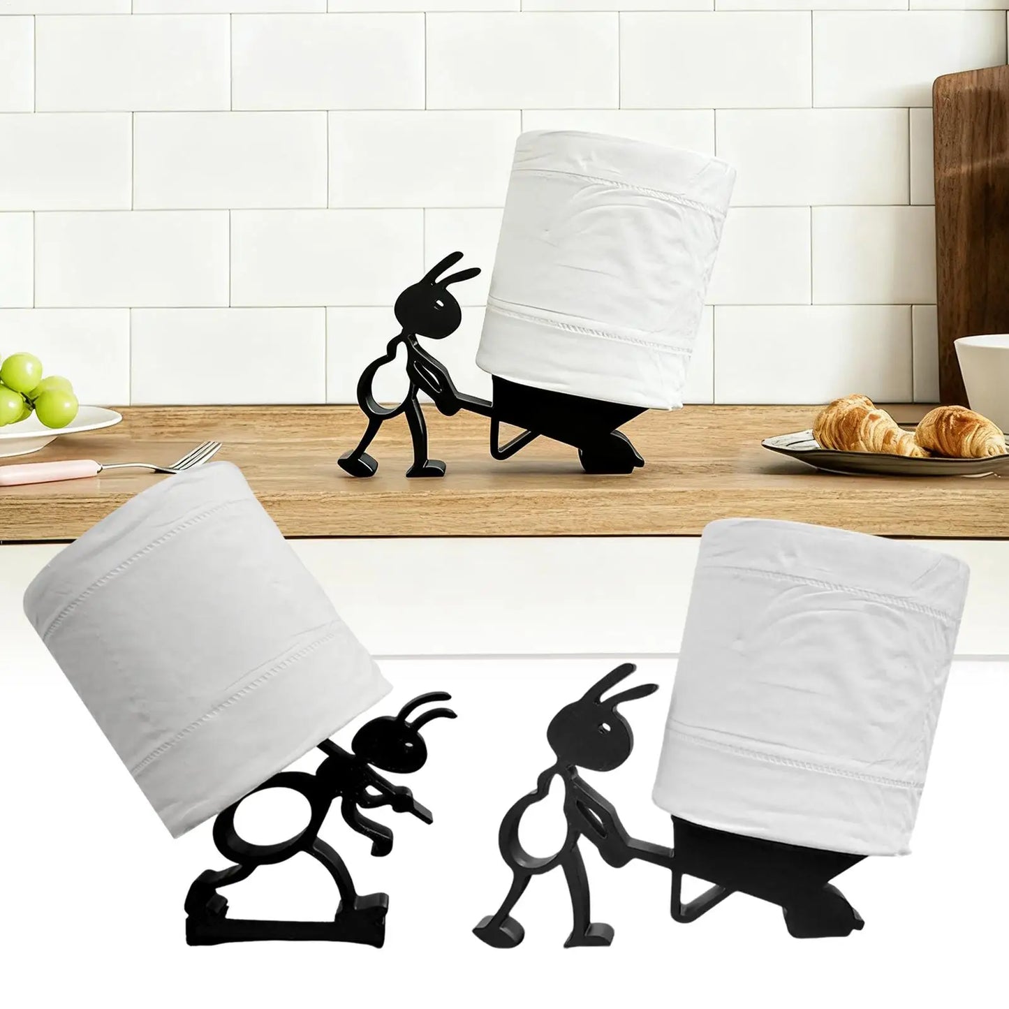 Ant-Shaped Toilet Paper Holder (Matte Black)
