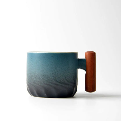 Ceramic Espresso Mug with Wooden Handle