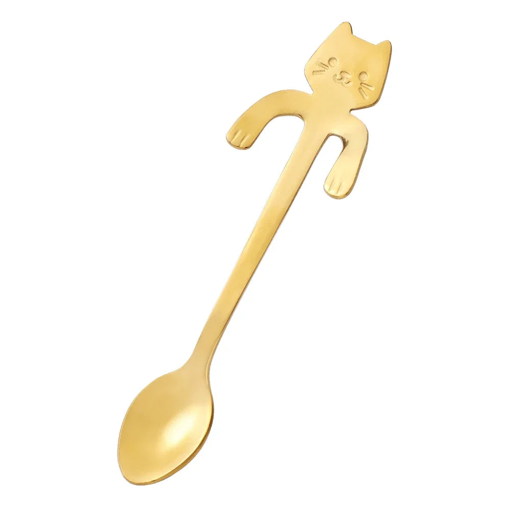 Cat-Shaped Stainless Steel Coffee Spoon – Cute Mini Dessert & Tea Spoon