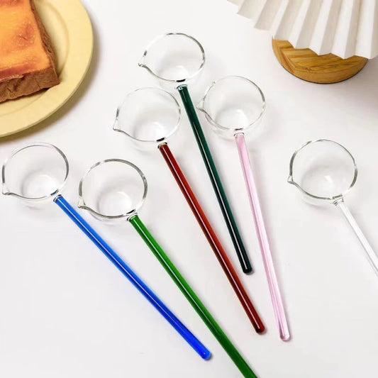 Creative Glass Dessert Spoon – Colorful Long-Handle Essential