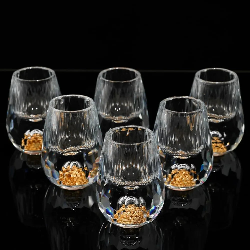 Gold Foil Crystal Wine Glass