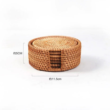 Rattan Cup Mats – Natural Woven Style