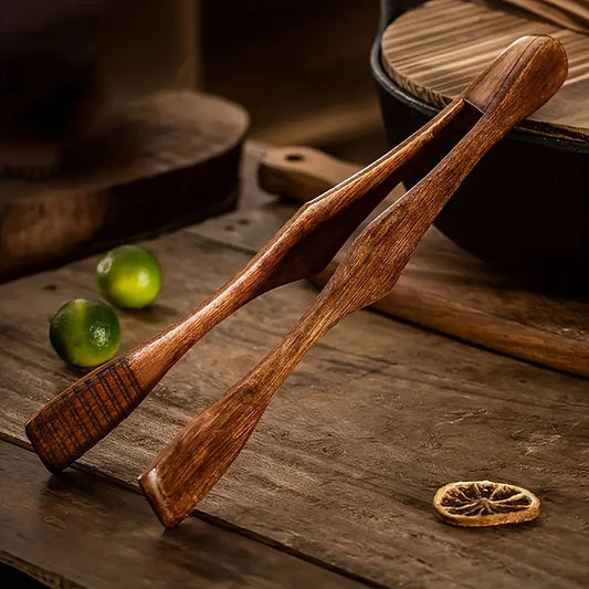 Versatile Wooden Kitchen Tongs