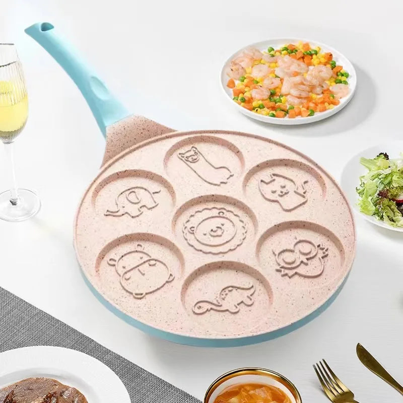 Nestify™ Seven-Hole Emoji Pancake Pan – Cute Non-Stick Griddle for Fried Eggs & Fun Breakfasts