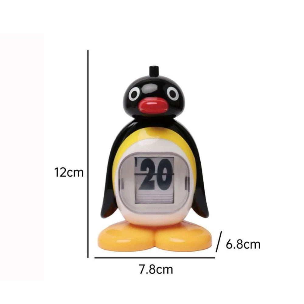 Nestify Pingu Penguin Retro Desk Calendar – Perpetual Press‑Type Figurine