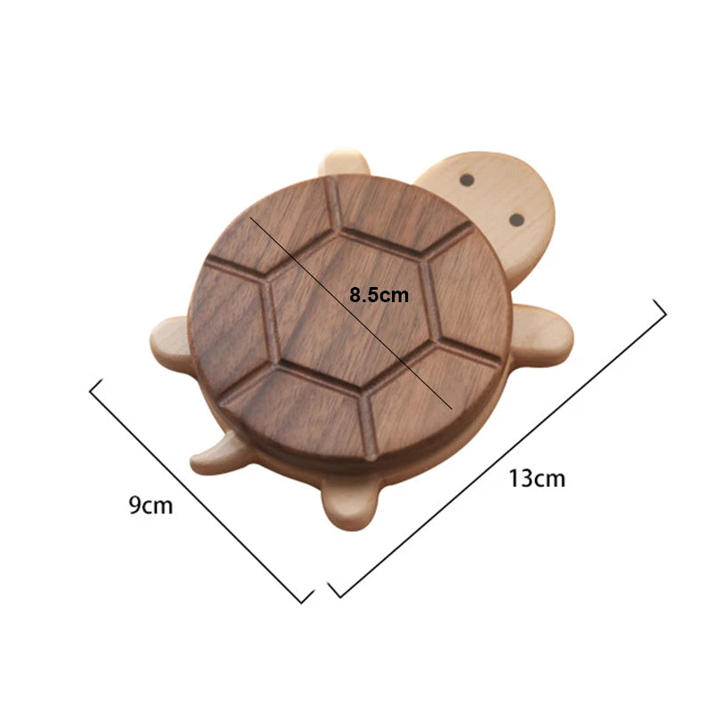 Nestify™ Cute Turtle Solid Wood Coaster – Creative Black Walnut Anti-Scald Tea Kettle Mat & Table Ornament