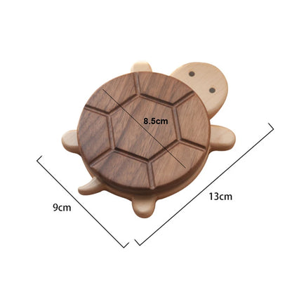 Nestify™ Cute Turtle Solid Wood Coaster – Creative Black Walnut Anti-Scald Tea Kettle Mat & Table Ornament