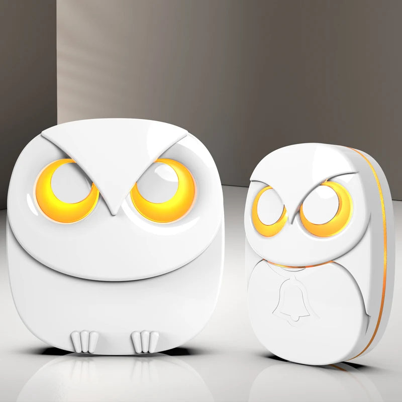 Nestify™ Owl Wireless Doorbell Chime – Cute Long-Range Waterproof Door Bell Kit with 35 Melodies & LED Flash