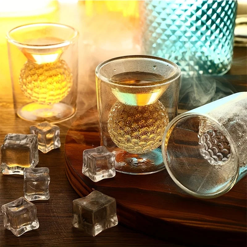 Nestify™ Golf Whiskey Glasses – Double-Walled Crystal Shot Cups for Home Bar, Parties & Golf Gifts