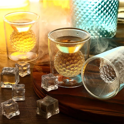 Nestify™ Golf Whiskey Glasses – Double-Walled Crystal Shot Cups for Home Bar, Parties & Golf Gifts