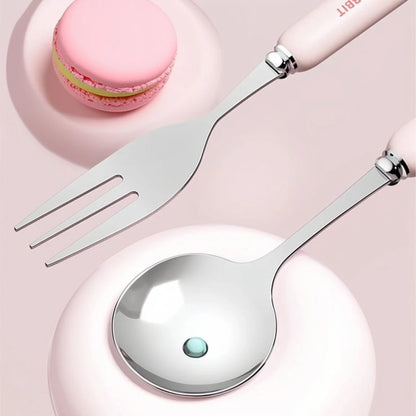 Nestify™ Bunny Portable Cutlery Set | Stainless Steel Kids Travel Utensils