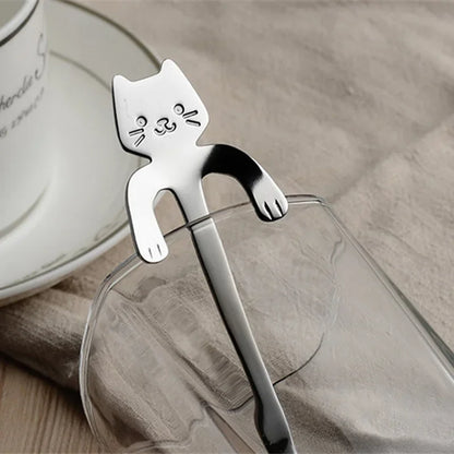 Cat-Shaped Stainless Steel Coffee Spoon – Cute Mini Dessert & Tea Spoon