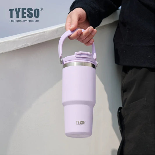Tyeso Stainless Steel Vacuum Thermos with Handle