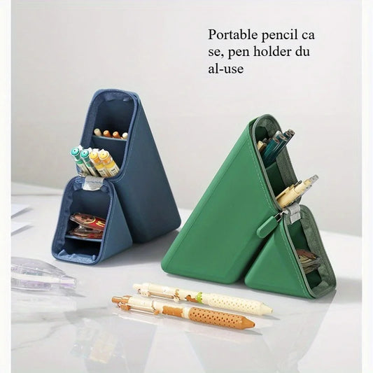 Foldable Silicone Pen Holder – Stylish Desktop Organizer