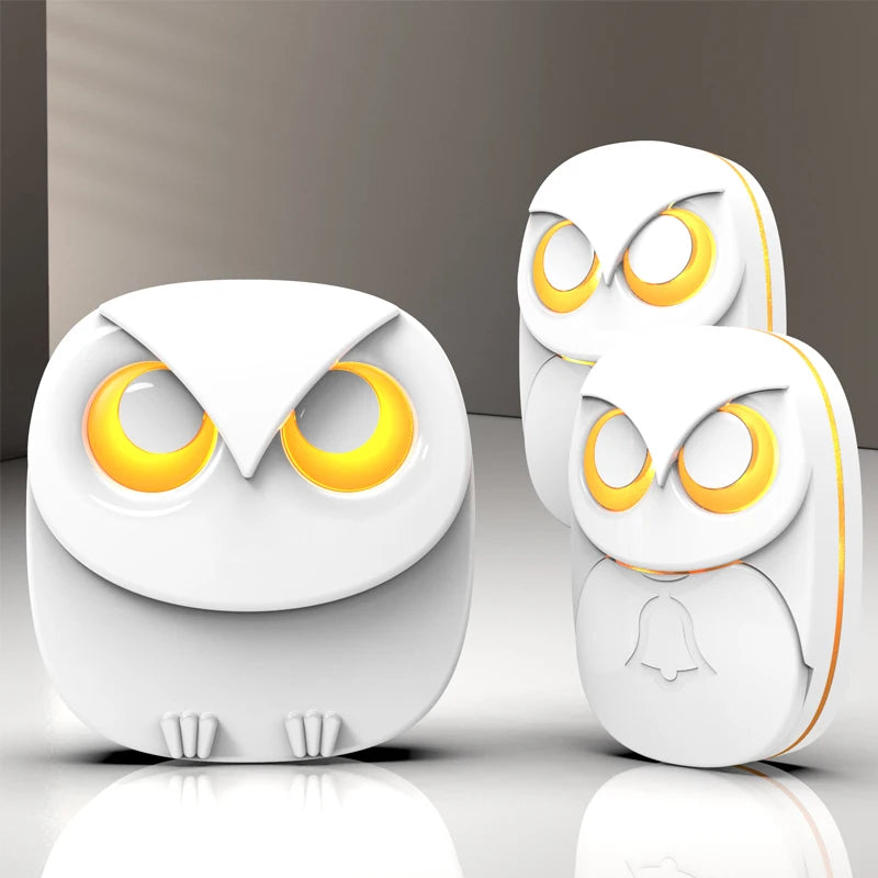 Nestify™ Owl Wireless Doorbell Chime – Cute Long-Range Waterproof Door Bell Kit with 35 Melodies & LED Flash