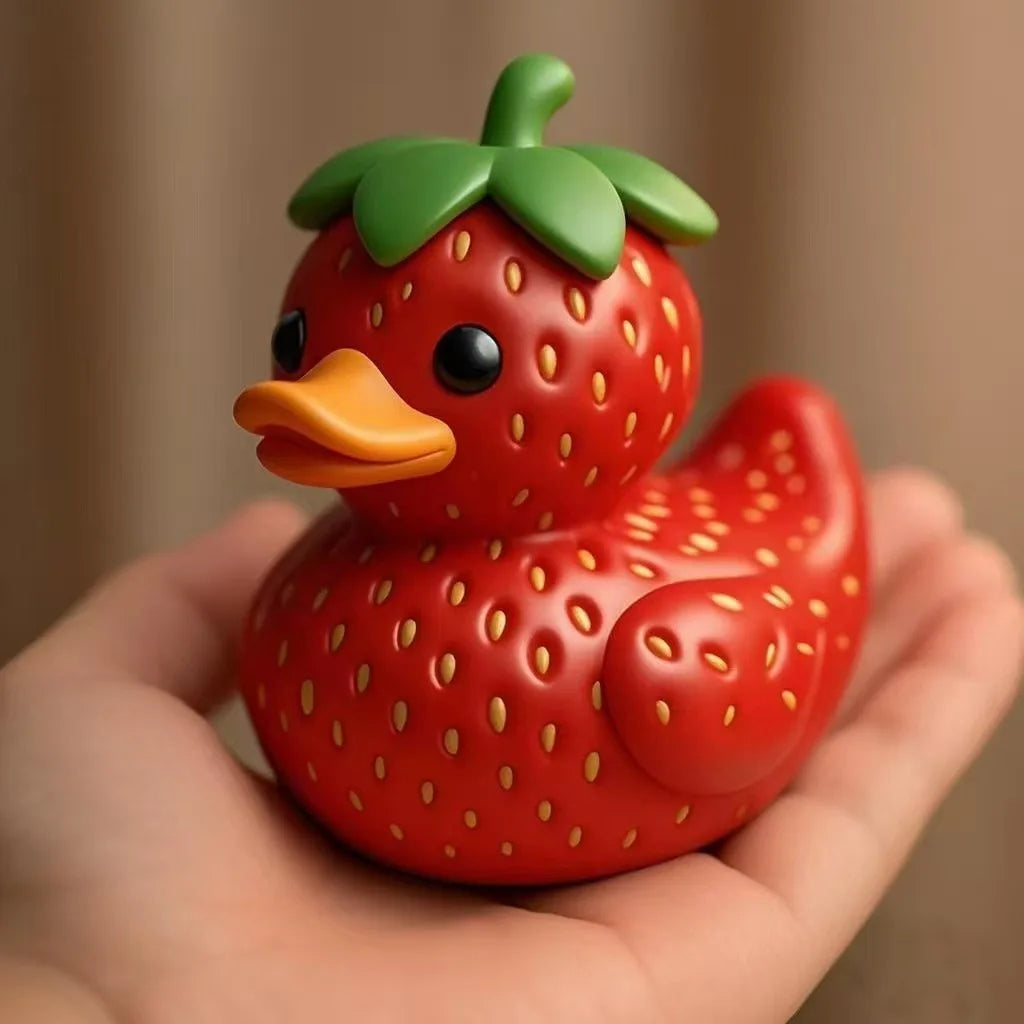 Nestify Fruit Duck Figurines – Kawaii Resin Desk & Car Ornaments