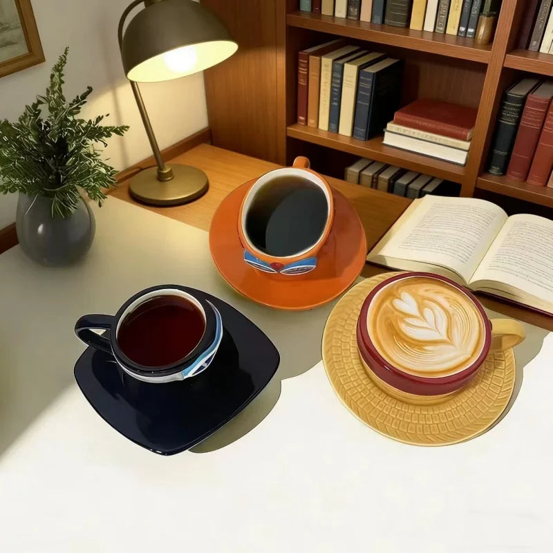 Anime Hat-Style Coffee Cup & Saucer Set