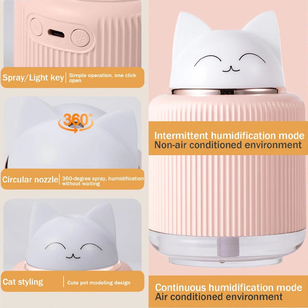 Mini Humidifier – Cute Cat Mist Diffuser