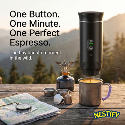 DENOKIN™ Portable Espresso Maker – 3‑in‑1 Coffee Companion for Home, Office & Travel