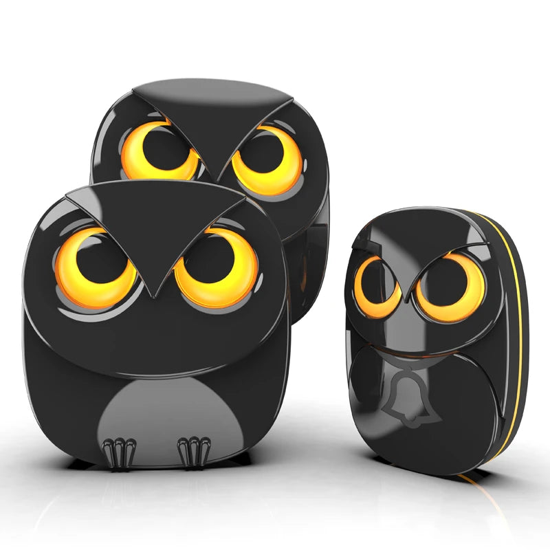 Nestify™ Owl Wireless Doorbell Chime – Cute Long-Range Waterproof Door Bell Kit with 35 Melodies & LED Flash
