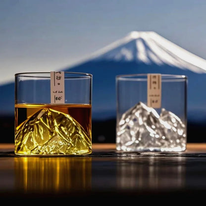 Japanese Glacier Mountain Glass Cup – Mt. Fuji Edition