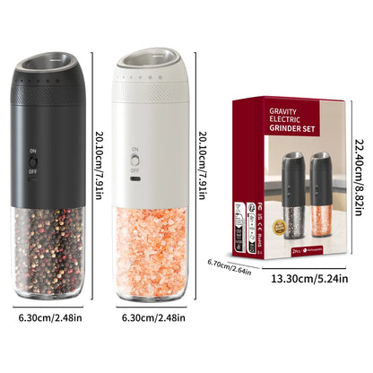 Nestify Gravity-Sensor Electric Pepper Grinder Set – Automatic Spice Mill Duo
