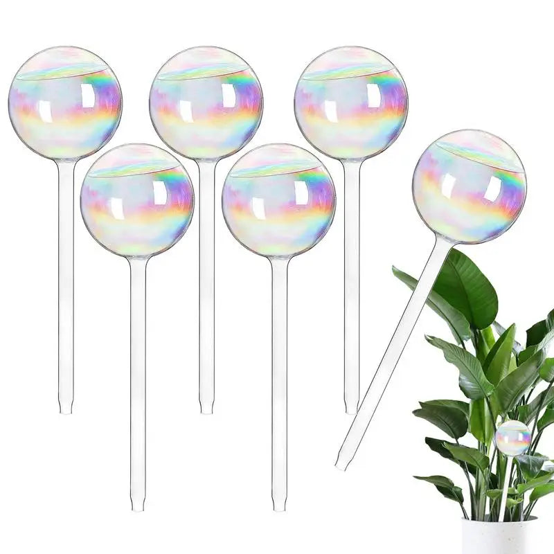 Nestify™ Rainbow Gradient Glass Self-Watering Plant Bulbs | Automatic Slow-Release Watering Globes | Decorative Indoor Plant