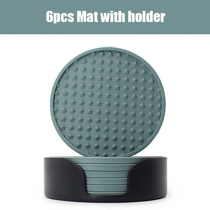 Silicone Drink Coasters with Holder