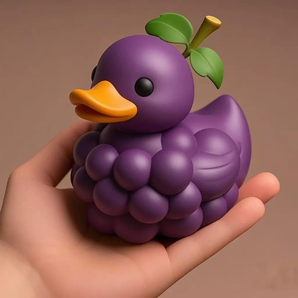 Nestify Fruit Duck Figurines – Kawaii Resin Desk & Car Ornaments