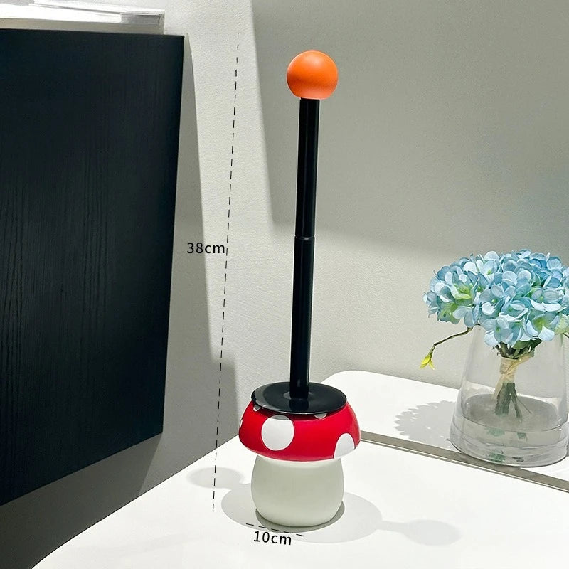Mushroom Toilet Brush with Holder – Cute Modern Bathroom Cleaner | Playful Design | Deep Clean & Easy Storage