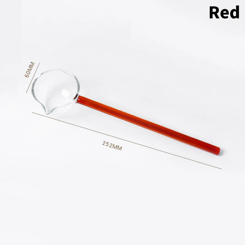 Creative Glass Dessert Spoon – Colorful Long-Handle Essential