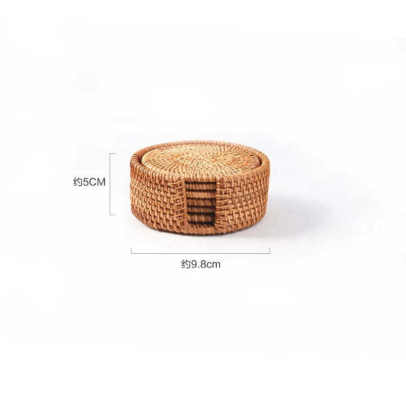 Rattan Cup Mats – Natural Woven Style