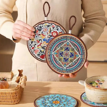 Nestify™ Vintage Ceramic Heat-Resistant Mat – Elegant Table Guardian