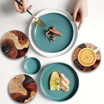 Elegant Wooden Swirl Coasters