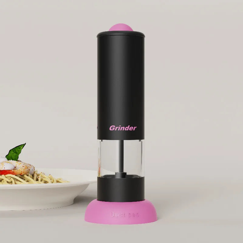 Cute Pink Electric Pepper & Salt Grinder – One-Click Fresh Spice Mill
