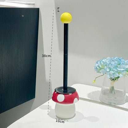 Mushroom Toilet Brush with Holder – Cute Modern Bathroom Cleaner | Playful Design | Deep Clean & Easy Storage