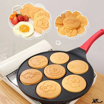 Nestify™ Seven-Hole Emoji Pancake Pan – Cute Non-Stick Griddle for Fried Eggs & Fun Breakfasts