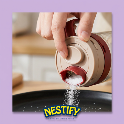 Dual‑Dispense Seasoning Container with Detachable Spoon