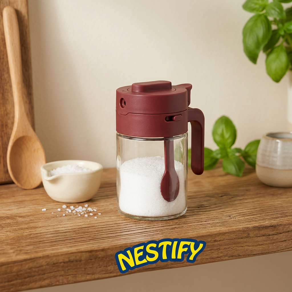 Dual‑Dispense Seasoning Container with Detachable Spoon