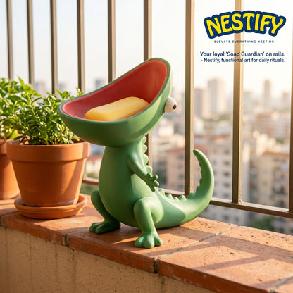 Nestify Lizard Soap Holder – Cartoon Croc Bathroom Buddy